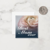 Beste Mam Ooit Met Big Pink Rose Notitiekaartje (Voorkant / Achterkant in situ)