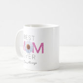Beste mam ooit met Daisy Afbeelding print (roze V2 Koffiemok (Voorkant links)