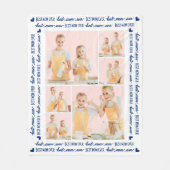 Beste Mam Ooit Modern Gepersonaliseerd 6 Foto Fleece Deken (Voorkant)