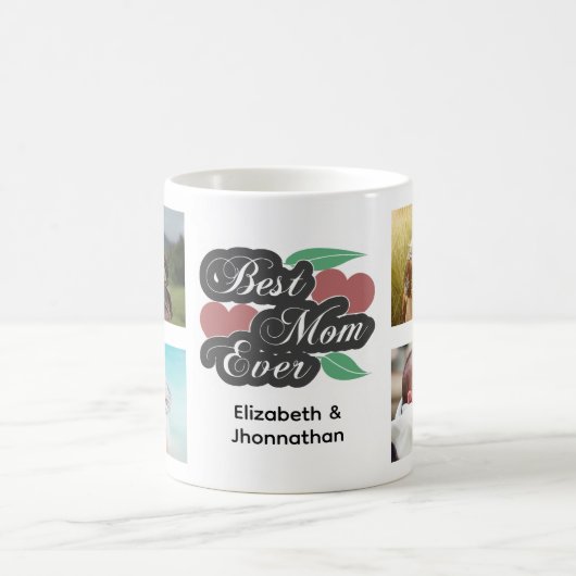 Beste Mam Ooit Moderne Fotocollage Moederdag Koffiemok (Center)