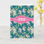 Beste mam ooit Moederdag Apple Blossom Dark Blue Kaart (Gele Bloem)