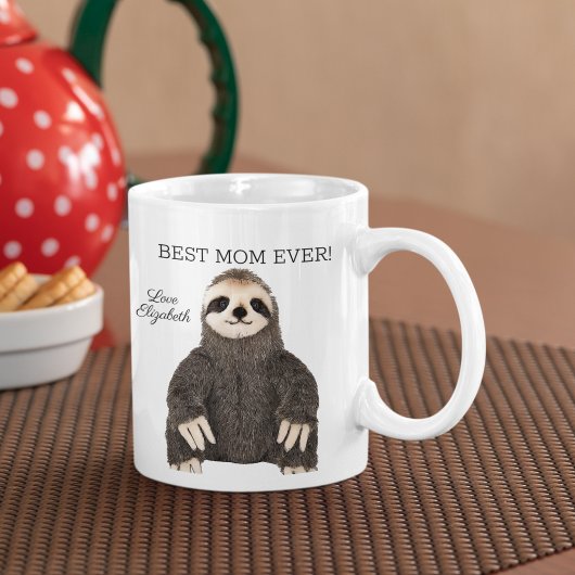 Beste mam ooit Moederdag Cute Sloth Animal Love Koffiemok
