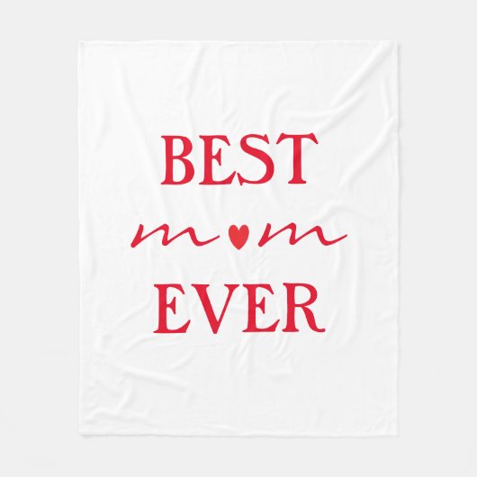 Beste Mam Ooit Moederdag Gifts Rood Hart Wit Fleece Deken (Voorkant)