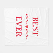 Beste Mam Ooit Moederdag Gifts Rood Hart Wit Fleece Deken (Voorkant (Horizontaal))