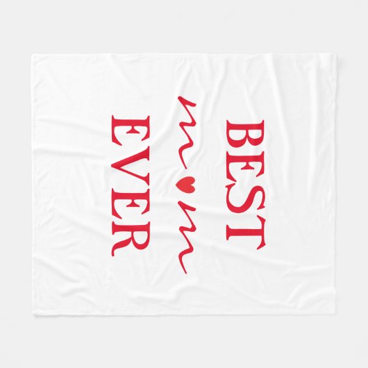 Beste Mam Ooit Moederdag Gifts Rood Hart Wit Fleece Deken (Voorkant (Horizontaal))