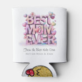 *~ BESTE MAM OOIT Moederdag Harten Bloemen AP72 Blikjeskoeler (Achterkant)