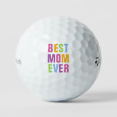 Beste Mam Ooit Moederdag Kleurrijke Typografie Golfballen (Voorkant)