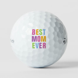 Beste Mam Ooit Moederdag Kleurrijke Typografie Golfballen