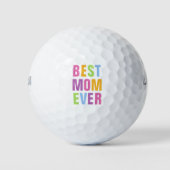 Beste Mam Ooit Moederdag Kleurrijke Typografie Golfballen (Voorkant)