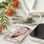 Beste mam ooit, op maat 2 Foto Sleutelhanger (Voorkant Rechts)