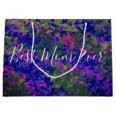 Beste mam ooit Paars blauw tuinhand geverfd Groot Cadeauzakje (Voorkant)