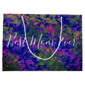 Beste mam ooit Paars blauw tuinhand geverfd Groot Cadeauzakje (Achterkant)