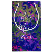 Beste mam ooit Paars blauw tuinhand geverfd Klein Cadeauzakje (Achterkant)