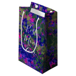 Beste mam ooit Paars blauw tuinhand geverfd Klein Cadeauzakje