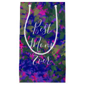 Beste mam ooit Paars blauw tuinhand geverfd Klein Cadeauzakje (Voorkant)