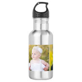 Beste mam ooit Paars Blauwgroen Aangepaste Foto Waterfles (Voorkant)