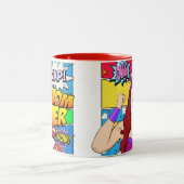 Beste mam ooit personaliseren stripboek tweekleurige koffiemok (Center)