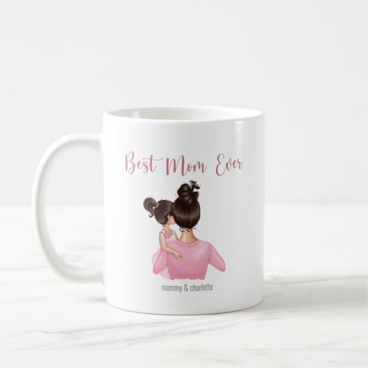 Beste mam ooit Persoonlijk Roze Wit Koffiemok (Links)