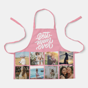 Beste mam ooit persoonlijke 12 Foto Collage Pink Schort
