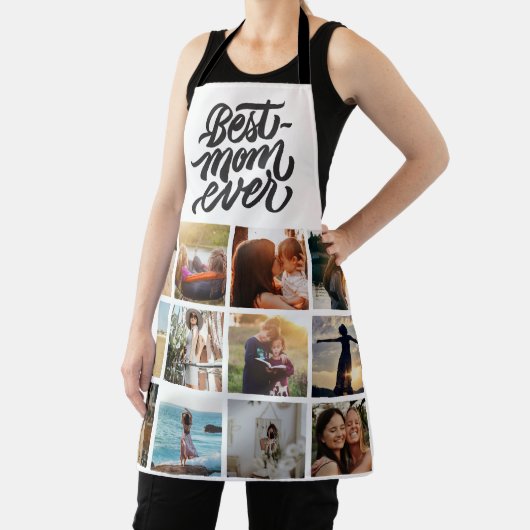 Beste mam ooit persoonlijke 12 fotocollage schort (Insitu)