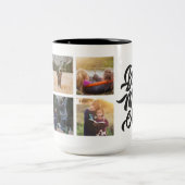 Beste mam ooit persoonlijke 6 Foto-collage Tweekleurige Koffiemok (Center)