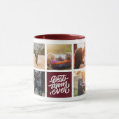 Beste mam ooit persoonlijke foto-collage maroon mok (Midden)