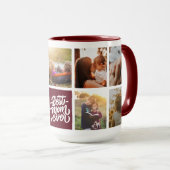 Beste mam ooit persoonlijke foto-collage maroon mok (Voorkant rechts)