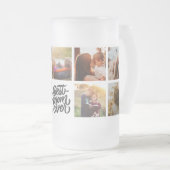 Beste mam ooit persoonlijke foto-collage matglas bierpul (Voorkant rechts)