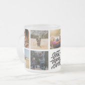 Beste mam ooit persoonlijke foto-collage matglas koffiemok (Voorkant links)