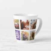 Beste mam ooit persoonlijke foto Collage Paars Latte Mok (Rechterhoek)