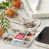 Beste mam ooit persoonlijke foto Collage Red Sleutelhanger (Voorkant Rechts)