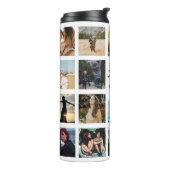 Beste mam ooit persoonlijke foto-collage thermosbeker (Gedraaid links)