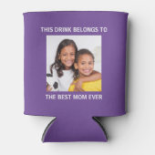 Beste mam ooit persoonlijke foto Paars Blikjeskoeler (Voorkant)