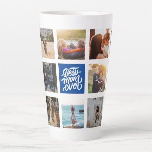 Beste mam ooit persoonlijke foto's Collage Navy Bl Latte Mok