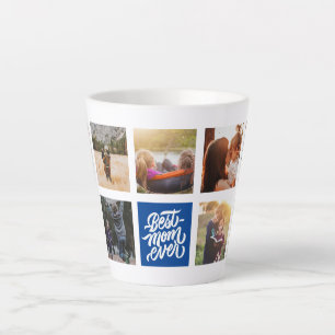 Beste mam ooit persoonlijke foto's Collage Navy Bl Latte Mok