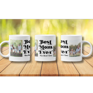 Beste mam ooit persoonlijke koffie-Mok met 2 foto Koffiemok
