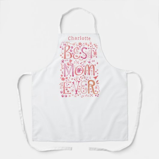 Beste mam ooit persoonlijke Waterverf Schort (Voorkant)