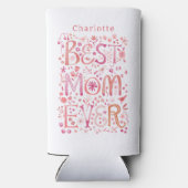 Beste mam ooit persoonlijke Waterverf Seltzer Blikjeskoeler (Achterkant)