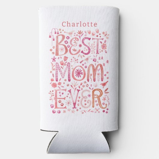 Beste mam ooit persoonlijke Waterverf Seltzer Blikjeskoeler (Achterkant)
