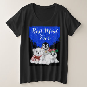Beste Mam Ooit Polar beer, Pinguïn, zeehond Grote Maat T-shirt