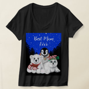 Beste Mam Ooit Polar beer, Pinguïn, zeehond T-shirt
