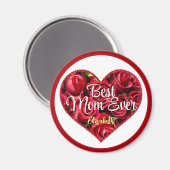 Beste Mam Ooit Rode Hart Elegant Modern Moederdag Magneet (Voorkant / Achterkant)