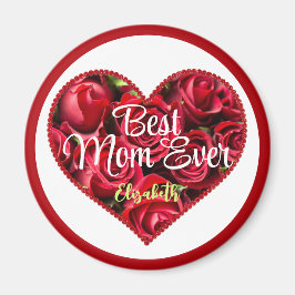 Beste Mam Ooit Rode Hart Elegant Modern Moederdag Magneet