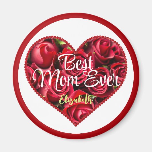 Beste Mam Ooit Rode Hart Elegant Modern Moederdag Magneet (Voorkant)