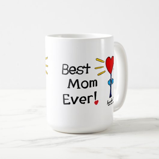 "Beste Mam Ooit" Rode HartBloem Mok (Voorkant rechts)