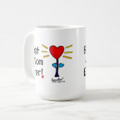 "Beste Mam Ooit" Rode HartBloem Mok (Voorkant links)