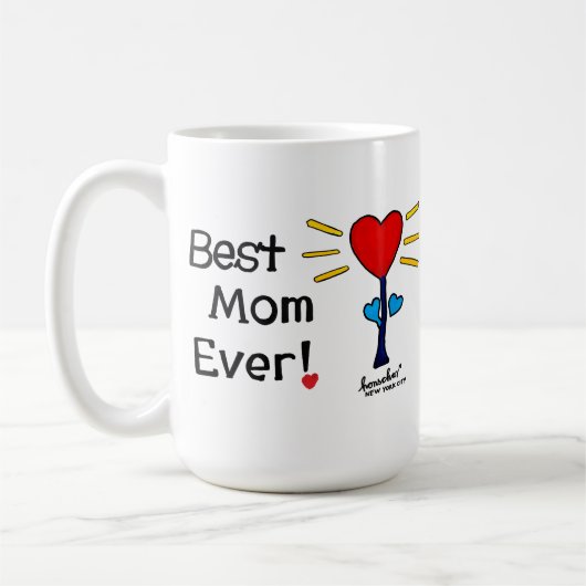 "Beste Mam Ooit" Rode HartBloem Mok (Links)