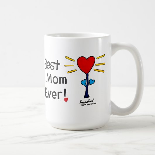 "Beste Mam Ooit" Rode HartBloem Mok (Rechts)