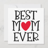 Beste mam ooit roodharszwart feestdagenkaart (Voorkant)