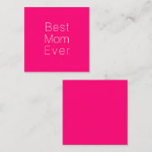 Beste mam ooit roze fuchsia minimalistisch modern informatiekaartje (Voorkant / Achterkant)